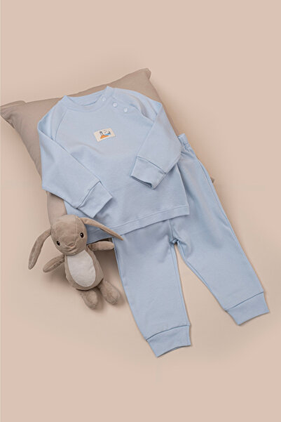 VAUVA İkili Takım Kız Erkek Bebek Çocuk Nakışlı Pijama Takımı