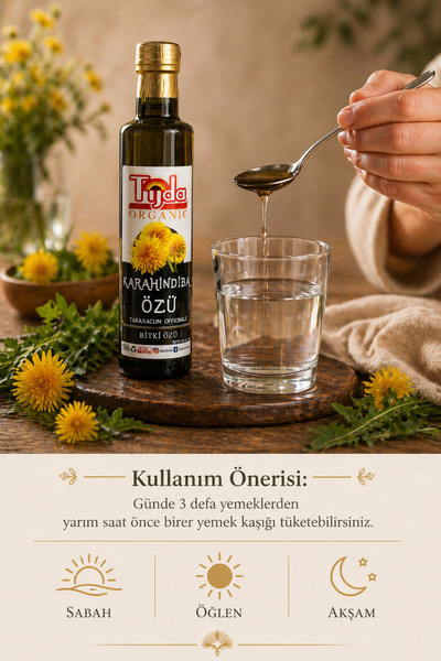 TİJDA Karahindiba kökü özü-Saf Taze Bitki Kökünden üretilmiştir-katkısız-saf (TARAXACUM OFFİCİNALE) 250 ml