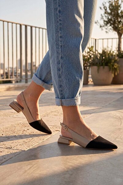 Modezya Γυναικεία παπούτσια με τακούνι Ophelia Nude σε ματ μαύρο χρώμα με ιμά...