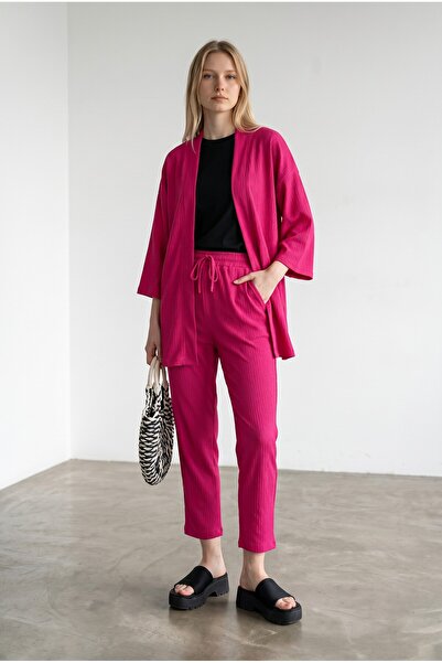 Altamira Γυναικείο Φούξια Κιμονό Τυλιγμένο Κάτω Σετ
