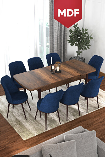 Canisa Concept Via Serisi MDF 80x132 Açılabilir Mutfak Masası Takımı Barok De...