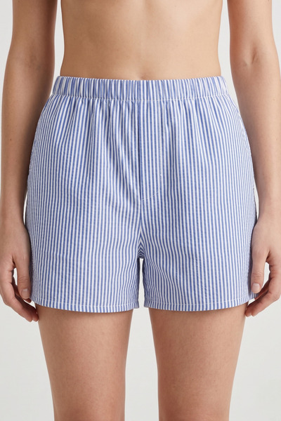 Laperissa Ριγέ άνετο ελαστικό σορτς πιτζάμα με λάστιχο στη μέση