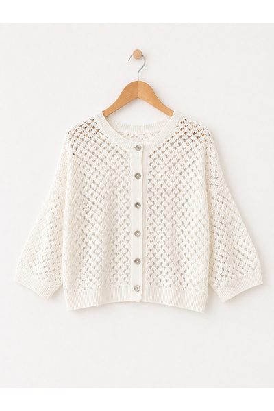 Retrobird Lou Retro δαντελωτή πλέξη Κοντή Ζακέτα Γυναικεία Μπεζ