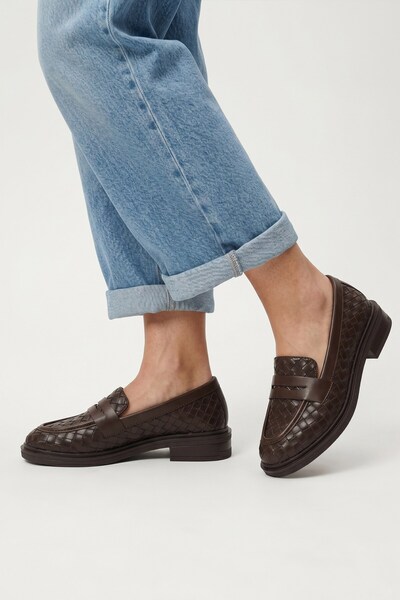 Modezya Γυναικείες μπαλαρίνες Jinx Coffee με ματ σχέδιο και οβάλ μύτη