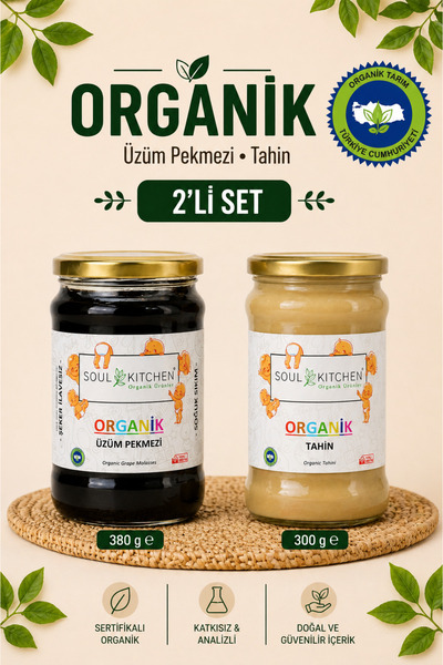 Soul Kitchen Organik Ürünler Organik Sertifikalı Tahin ve Üzüm Pekmezi Soğuk ...