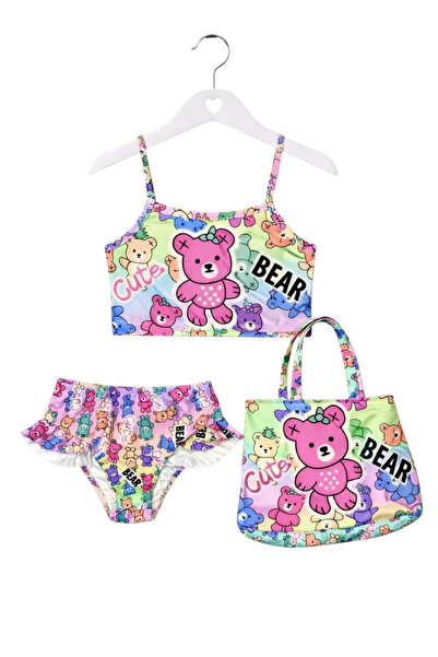 YDBKStore Girl's Skirt Fitted Bag-Cartoon Character Print, May and Bikini Set