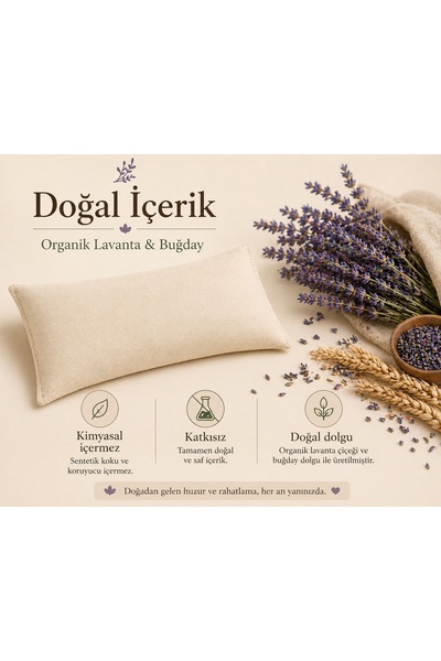 Lavande Lavender Filled Eye Pillow 100% Pure Cotton Washable Cover (Bej)