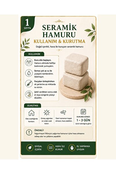 DSH Doğal Seramik Hamuru 2 Kg Doğal Seramik Hamuru, Kil Çamuru, Beyaz Seramik Hamuru Oyun Hamuru Kil Çamuru 2000gr hobi