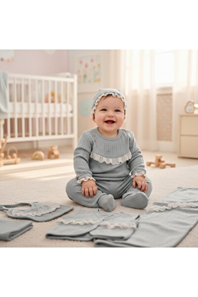 MİLAYS LİFE HOME COLLECTİON طقم زي للأطفال الرضع من 0-3 أشهر، مصنوع من القطن ...