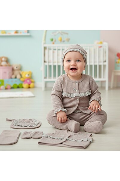 MİLAYS LİFE HOME COLLECTİON Baby Girl 0-3 Months Organic Yusufcuk Embroidered...