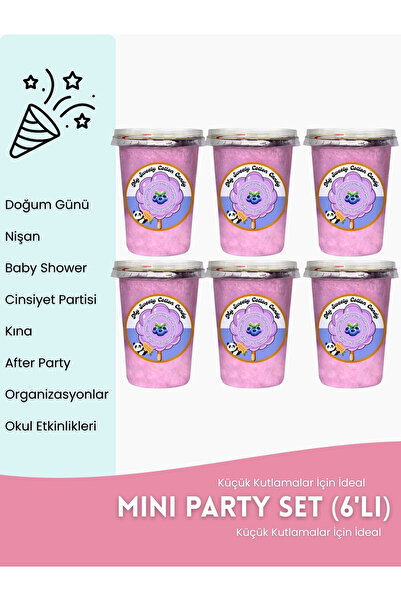 MY SWEETY COTTON CANDY حلوى القطن الفاخرة بنكهة التوت الأزرق، عبوة من 6 قطع