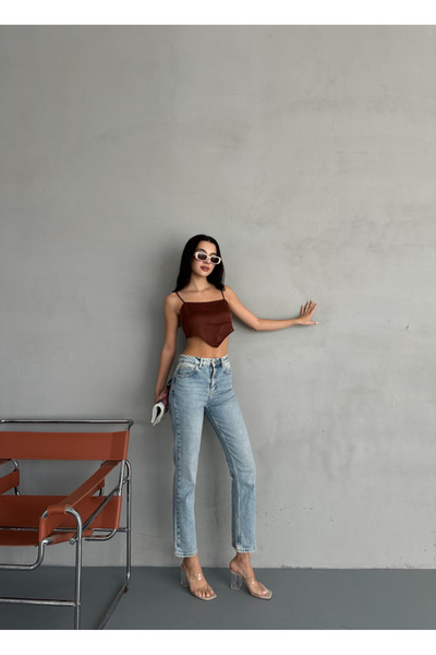 BPF Açik Mavi Yüksek Bel Slım Jeans