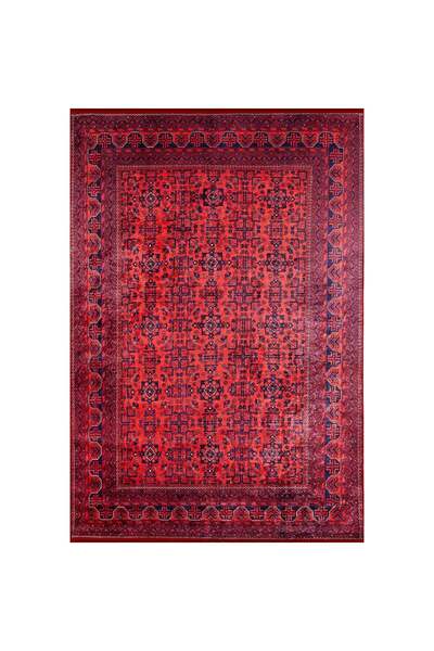 halinet Kırmızı Modern Yıkanabilir Kaymaz Salon Halısı Haln-HLN036-160x300