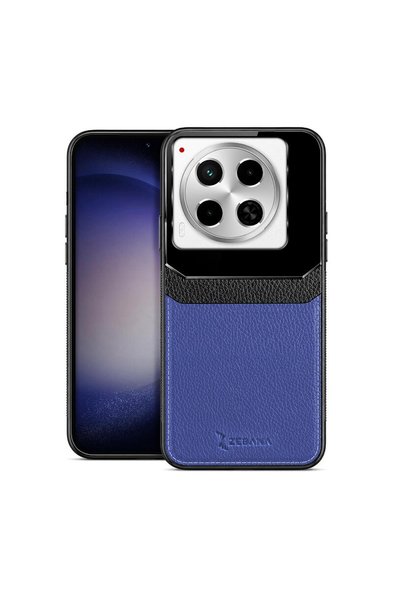 Zebana Tecno Camon 30 Compatible Case Lens Leather Case Navy Blue