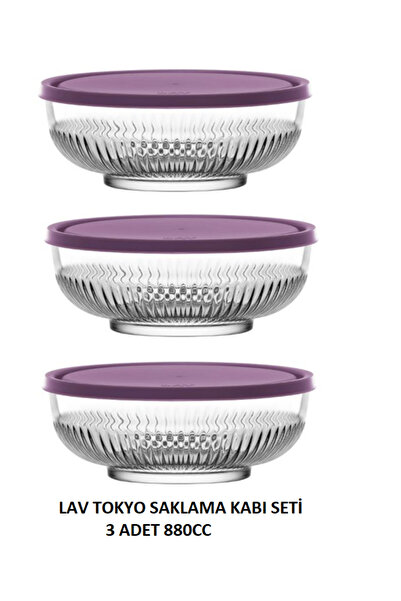 LAV FEYZADE TOKYO Saklama Kabı 3'lü Set (3 adet 880cc) (TOK-282)