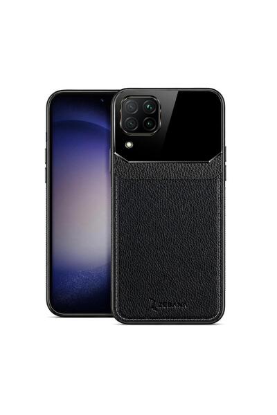 Zebana Huawei P40 Lite Uyumlu Kılıf Lens Deri Kılıf Siyah