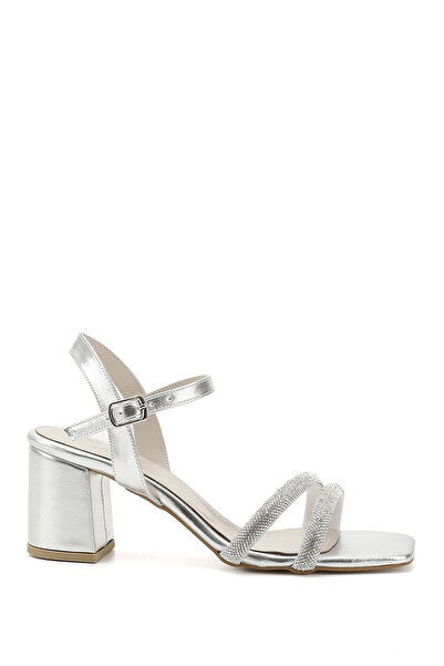 GÖNDERİ(R) Γυναικεία / Κορίτσια Ασημένια Πέτρα Σανδάλια με μεσαίο χοντρό τακο...