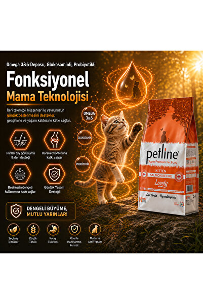 Petline Omega 3&6 Deposu, Glukosaminli, Probiyotikli Yavru ve Yetişkin Kedi M...