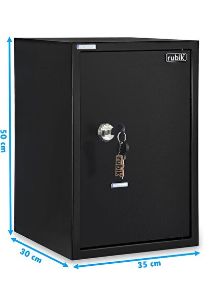 RUBIK Large Key Safe Box, Manual Safety Locker for Home Office 13Kg (50x35x30cm) RB50K Black