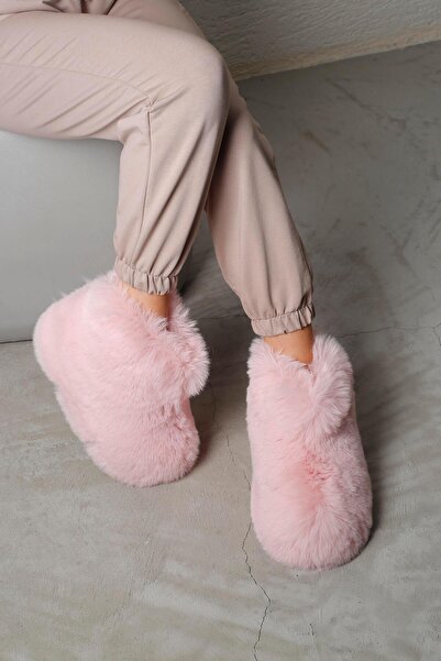 Beyond Γυναικείες παντόφλες σε χρώμα πούδρας - Εξαιρετικά ελαφριές, γούνινο τ...