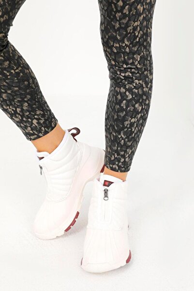 Beyond Γυναικείες μπότες White Tunder Faylon με φερμουάρ 4cm Byndfay07