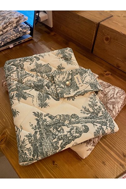 GÖKDAĞ BEDDING Vintage Yeşil Desenli El Yapımı Tablet Kılıfı Organizer-Kaleml...