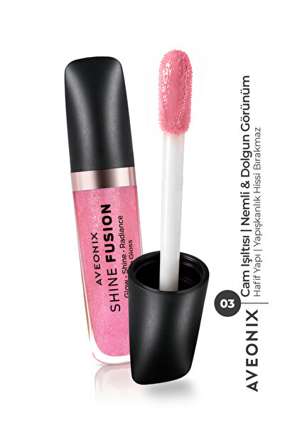 AVEONIX Doğal Işıltı Veren Shine Veil Lip Gloss 03 Parlak Bitişli Dolgun Duda...