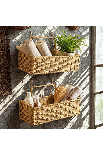 Hakan Living Duvar Tipi Rattan Mutfak Banyo Ev İçi Organizer
