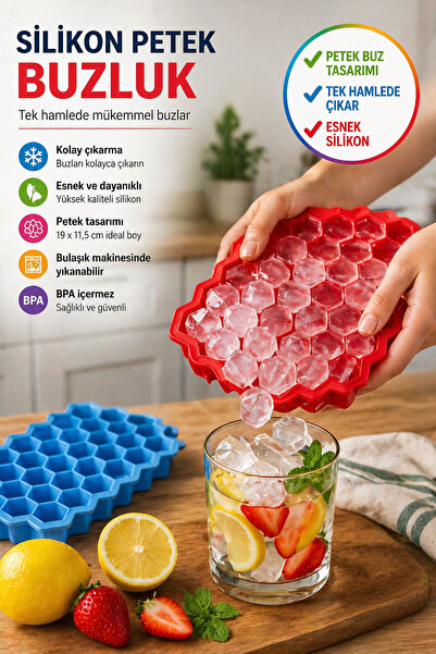 OpenCity Silicone Honeycomb Ice Tray Easy Release Ice Mold Flexible Bpa-Free ...