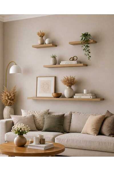 yankı-byeg 4lü 80 cm 40 cm 20 cm MDF Safir Meşe Uçan Gizli Bağlantı Dekoratif...