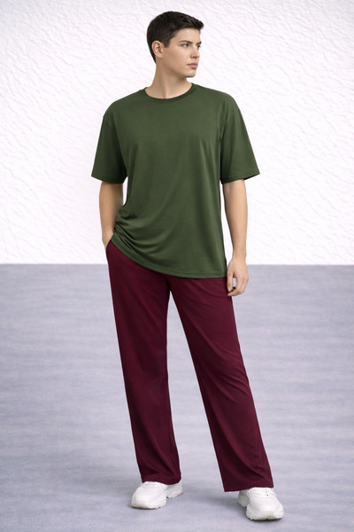 ZAVIXO -Erkek Basic Oversize 2-Piece Set 100% Cotton Comfortable Daily Set