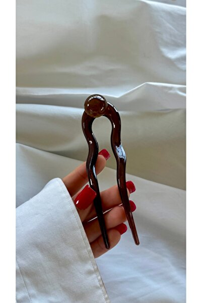 YOYYO Βίντατζ Ρετρό Κομψό Κλιπ Μαλλιών σε Χρώμα Καφέ με Πέρλες - Μοντέρνο Κλι...