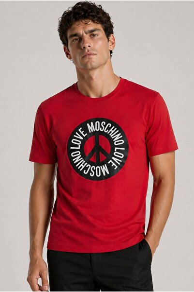Love Moschino تي شيرت قطني مطبوع عليه Love Peace قابل للتمدد