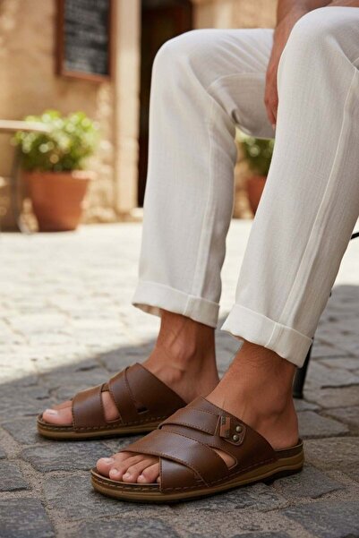 benitto kids Enova Men's Faux Leather Orthopedic Double Monta Sole Buckle Sti...