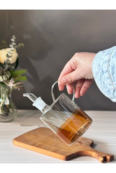 şirineşyalarım Gauzy 350 ml Borosilicate Glass Oil Bottle - Orange
