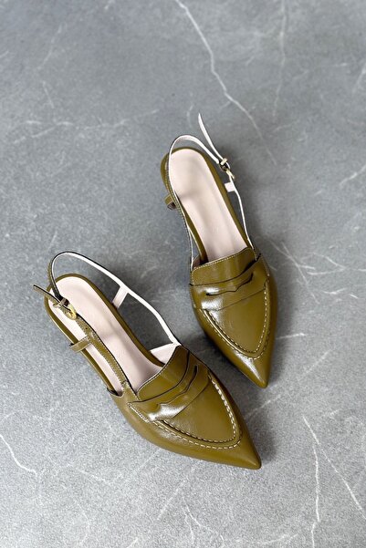 MODAADAM Γυναικεία παπούτσια Pope με χαμηλό τακούνι - Πράσινο