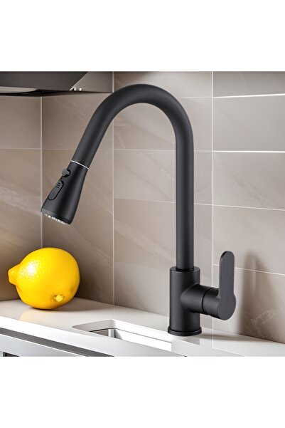 FLEKO FLORA SİYAH SPİRALLİ MUTFAK BATARYASI