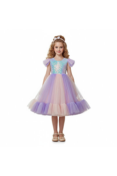 ddaniela D' Daniela - Self Shine Dress with Headband - Multicolor - 2Y to 10Y