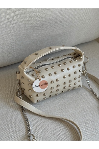 BAGLOVİS Γυναικεία μικροτσάντα χειρός και ώμου με ασημένια λεπτομέρεια Troc κ...