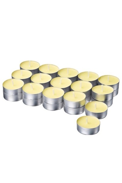 IKEA LOTSFAGEL kokulu tealight mum, sarı renk , 3.5 saat , limon , turunç çiçeği