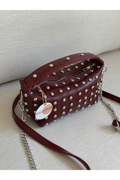 BAGLOVİS Γυναικεία μικροτσάντα χειρός και ώμου με ασημένια λεπτομέρεια Troc κ...