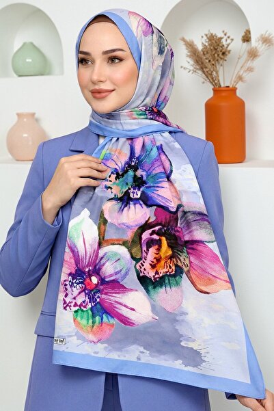 hadiora Women's Blue Orchid Patterned Soft Shawl