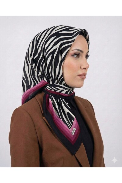 hadiora Women's Dark Pink Zebra Patterned Mio Jazz Scarf