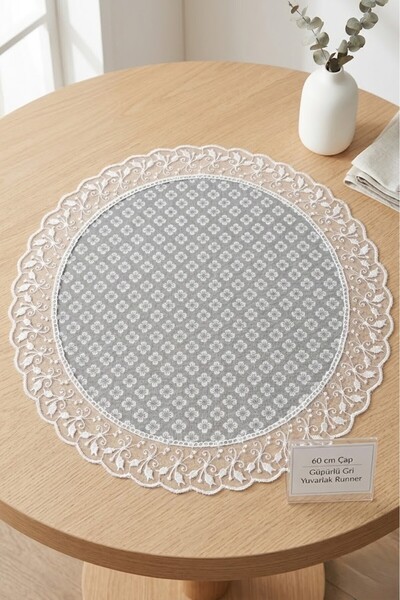 Rona Home Στρογγυλό Τραπεζομάντιλο - 60 εκ. Διακοσμητικό Κάλυμμα Κομψό Τραπεζ...