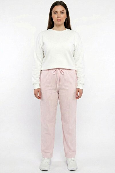 hadiora Women's Powder Waterway Striped Elastic Waist Pants