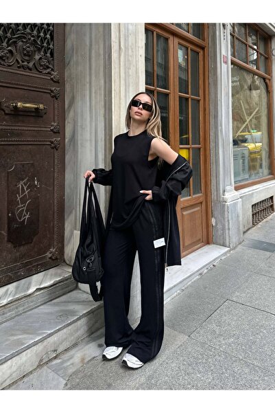 VESS MODA Σετ 3 τεμαχίων: Μπλούζα, Παντελόνι και Μπουφάν με φερμουάρ και λεπτ...