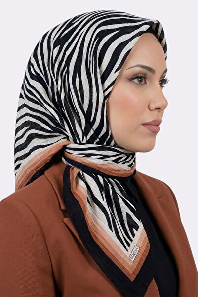 hadiora Women's Orange Zebra Patterned Mio Jazz Scarf