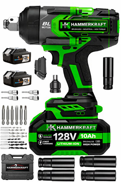 HAMMERKRAFT Kömürsüz Motor Çelik Şanzuman Devir Ayarlı 1600Nm Torklu Somun Bi...