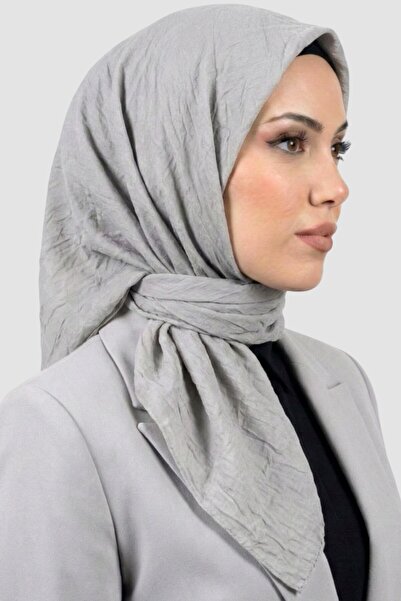 hadiora Women's Light Gray Deluxe Bamboo Crush Scarf
