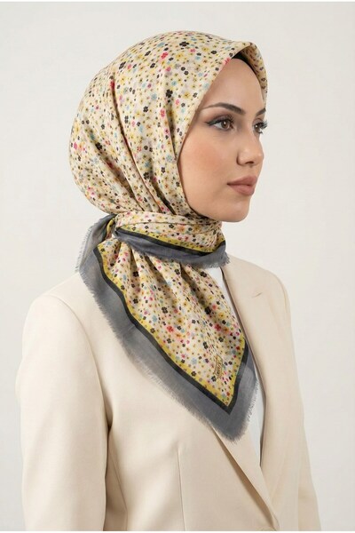 hadiora وشاح مزخرف بالزهور مع إطار 6505